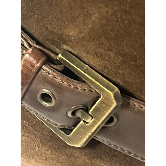 Aquatalia 'Tracy' Suede Ankle Boots Waterproof •9• Leather Buckle Brown Worn 1x - Picture 11 of 14